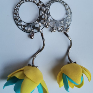 kolczyki  kwiaty lekkie folk boho