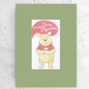 nowy plakat z Kubusiem Puchatkiem, Kubuś Puchatek plakat A4, prezent dla przyjaciółki, prezent dla koleżanki, przyjaciółka prezent, koleżanka prezent, obrazek dla przyjaciółki, poster A4