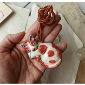 Wisior rudy kotek 3D