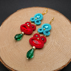 KOLOROWE KOLCZYKI SUTASZ Z KRYSZTAŁKAMI 7