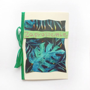 monstera zaproszenie bez tekstu,  ogólne zaproszenie, boho zaproszenie na imprezę, puste zaproszenie, proste zaproszenie, ładne zaproszenie
