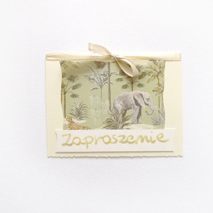 słoń zaproszenie,  boho zaproszenie na imprezę, pastelowe zaproszenie na różne okazje, eko zaproszenie, proste zaproszenia, ładne zaproszenia, zwierzęta zaproszenie bez tekstu