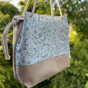 Bucket bag torba worek na lato - wzór wiosenne kwiaty