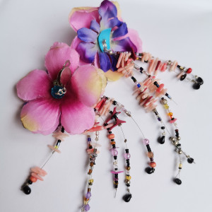 Klipsy boho  długie kwiaty polecam