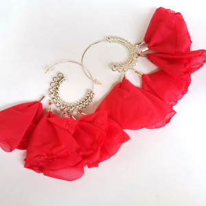 Kolczyki flamenco czerwone