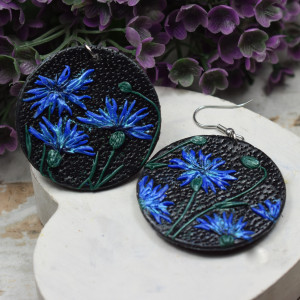 Duże kolczyki koła "chabry"