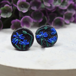 Kolczyki sztyfty "chabry"