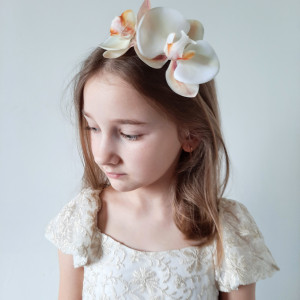 Opaska do włosów Kremowe orchidei