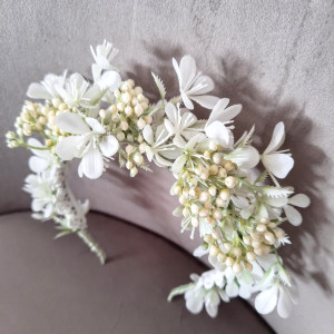 Opaska do włosów Białe kwiaty polne