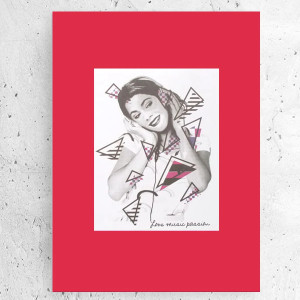 nowoczesne plakaty na ścianę, szaro czerwony plakat z kobietą, Violetta plakat A4, filmowe plakaty do domu, fajne plakaty z filmów, plakat z Violettą,minimalizm plakaty, dziewczyna obrazek A4