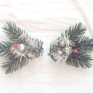 vintage dekoracje świąteczne, retro ozdoby na Boże Narodzenie, gałązki na świąteczny stół, prl dekoracje na święta Bożego Narodzenia