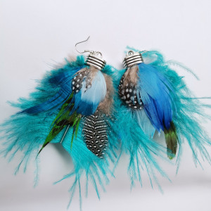 Kolczyki długie piora