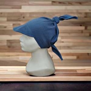 Chustka z daszkiem muślinowa apaszka na lato chusta dla dziecka niemowlęca muślin denim