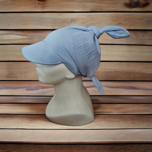 Chustka z daszkiem muślinowa apaszka na lato chusta dla dziecka niemowlęca muślin błękitna