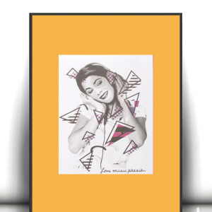 szaro pomarańczowy plakat z dziewczyną, nowoczesne plakaty, Violetta plakaty A4, plakat z kobietą, plakat z Violettą, fajne plakaty do domu, małe plakaty z filmów, filmowe plakaty 21x30