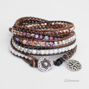 Bransoletka boho Jaspis Cesarski