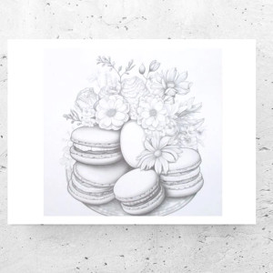 nowoczesne plakaty do domu, ciastka plakat do kuchni, słodycze plakat do kawiarni, biało czarny plakat A4, obrazek z ciastkami, słodycze plakat do cukierni, fajne plakaty 21x30, ciasteczka pl