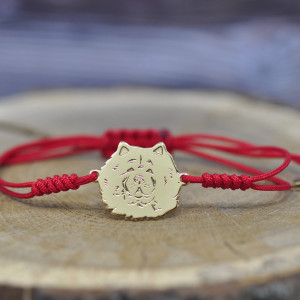 Chow Chow - naszyjnik z psem, srebro 925 pozłacane