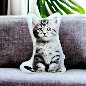 Poduszka kotek poduszka z kotkiem szary kotek przytulanka kot maskotka kotek