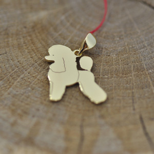 Pudel / pudelek - wisiorek z psem, srebro pozłacane 925