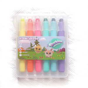 kredki żelowe 6 kolorów,  komplet kredek żelowych, żelowe kredki flockies, żelowe kredki 6, zestaw kredek żelowych, komplet kredek żelowych 6