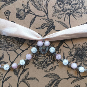 Naszyjnik Kolia Korale z Kwarcem różowym i lodowym