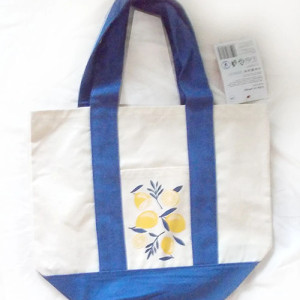 nowa torba z nadrukiem, eko torba z owocami, cytryny torba na zakupy, owoce torba z płótna, fajne eko torba, fajna szoperka, płócienna torba z cytrynami, szopperka torba z owocami