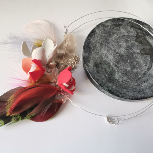 Naszyjnik obroża  pióra