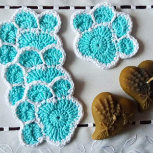 Podkładka pod kubek łapa psa kota - mietowa