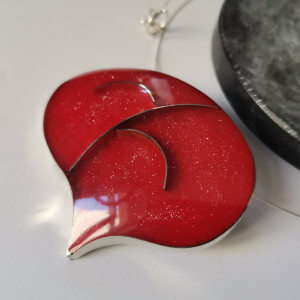 Naszyjnik serce czerwone