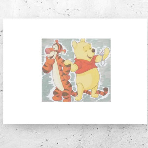 bajkowy plakat z Tygryskiem i Puchatkiem, Kubuś Puchatek plakat A4, plakat dla chłopca, plakat dla dziewczynki, obrazek do dziecięcego pokoju, plakaty dla dzieci, miś obrazek, tygrysek obraze