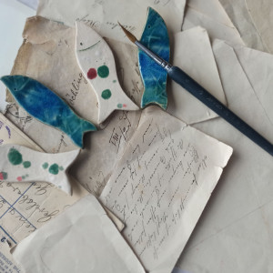 Rybki podstawki pod pędzle