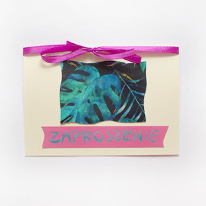 boho zaproszenie ogólne, monstera zaproszenia na imprezę, liście zaproszenie, proste zaproszenia, ładne zaproszenia, zaproszenia z monsterą