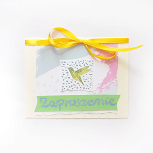 ptaszek zaproszenie bez tekstu,  uniwersalne zaproszenia na różne imprezy, koliber zaproszenie, proste zaproszenia, ładne zaproszenia