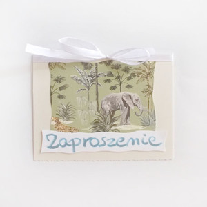 słoń zaproszenie, zaproszenie ze słoniem, boho zaproszenie na różne okazje, eko zaproszenia, proste zaproszenia, ładne zaproszenia, zwierzęta zaproszenia bez tekstu