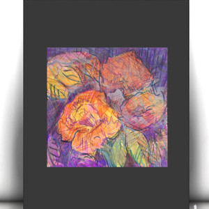 kwiaty rysunek A4, boho dekoracja na ścianę, kwiatki obrazek 21x30, róża obraz A4, obrazek do przedpokoju, rysunek z różą, róże grafika na ścianę, obrazek w ciepłych kolorach