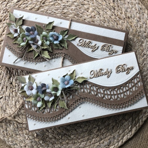 162, kartka na ślub z życzeniami w stylu eco