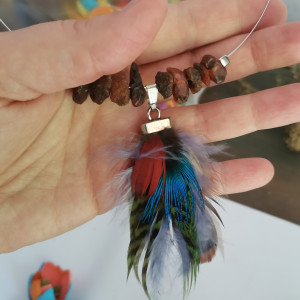 Naszyjnik obroża  pióra