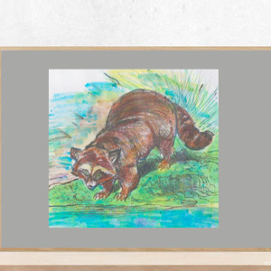 retro plakat A4, zwierzęta obrazek 21x30, zoo plakat do domu, vintage obrazek ze zwierzętami, przyroda plakat na ścianę, zoo plakat A4