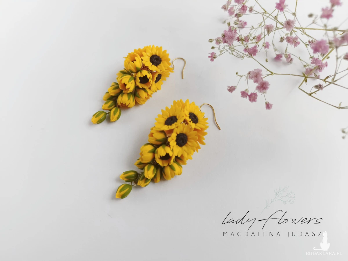 Kolczyki ze słonecznikami