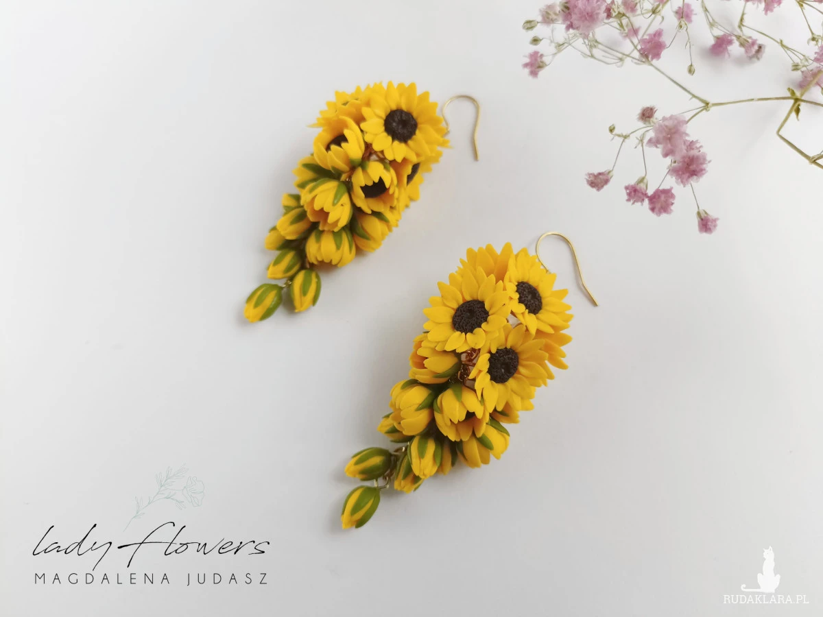 Kolczyki ze słonecznikami