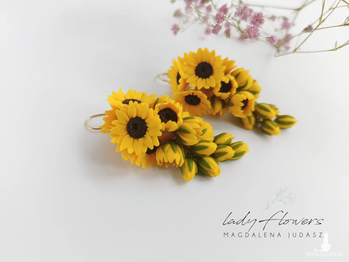Kolczyki ze słonecznikami