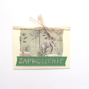 słoń zaproszenie, ogólne zaproszenie ze słoniem, boho zaproszenie na różne okazje, eko zaproszenia, proste zaproszenia, ładne zaproszenia, zwierzęta zaproszenia bez tekstu