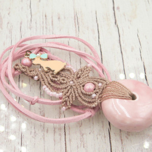 Naszyjnik Zajączek w Różu.