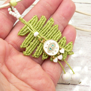 Naszyjnik liść paproci.Oko Proroka.