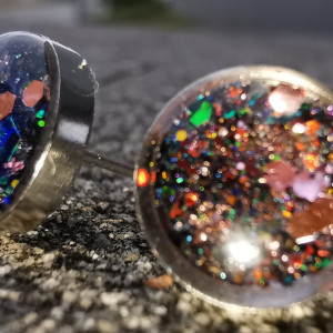 Błyszczące kolczyki czerwone kolczyki brokat błysk blask