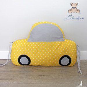 Poduszka autko, moduł ochraniacz do łóżeczka, dekoracja pokoju dziecięcego
