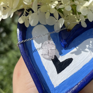 naszyjnik KWARC RÓŻOWY  - kamień miłości