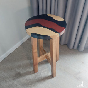 Własnoręcznie malowany handmade stołek / taboret / krzesło w stylu rustykalnym farmhouse