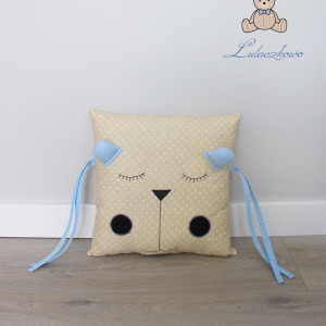 Poduszka miś kwadratowy, moduł ochraniacz do łóżeczka, dekoracja pokoju dziecięcego